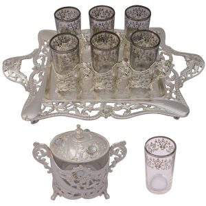 Persisches Tee-Set Modell Salvin in Silberfarbe
