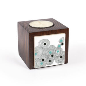 Persischer Holzwürfel-Teelichthalter Blaues Auge (2X)