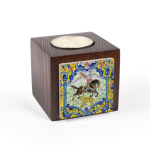 Persischer Holzwürfel-Teelichthalter Parsi Soldat (2X)