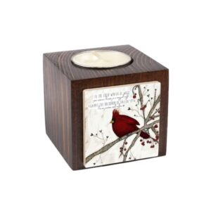 Persischer Holzwürfel-Teelichthalter Roter Vogel (2X)