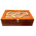 Holz-Teebeutel-Organizer-Box mit Fächern Aqaqia