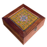 Persische Holz-Teebeutel-Organizer-Box mit Fächern Braun