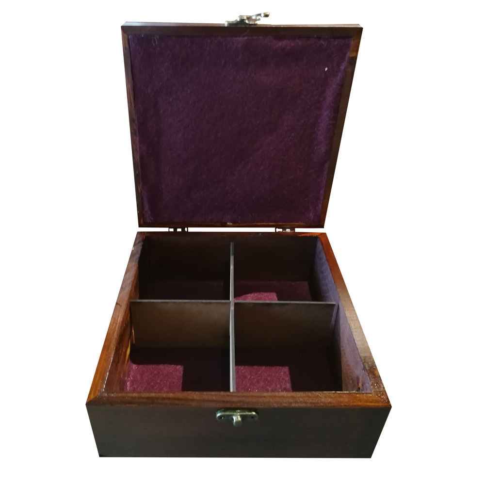 Holz-Teebeutelkästchen mit Fächern Patte