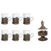Set aus 7 persischen Bronze-Tee-Service-Sets