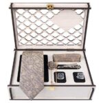 Herrenkrawatte, Taschentuch & Manschettenknöpfe Set – Luxuriös Dayan