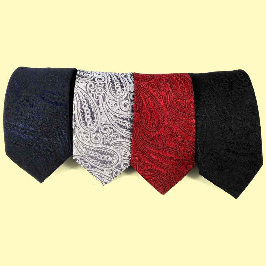 Herrenkrawatte, Taschentuch & Manschettenknöpfe Set – Luxuriös Grau