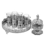 Persisches Tee-Service-Set in Silberfarbe (8-teilig)