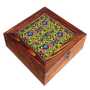 Persische Holz-Teebeutel-Organizer-Box mit Fächern Bita I