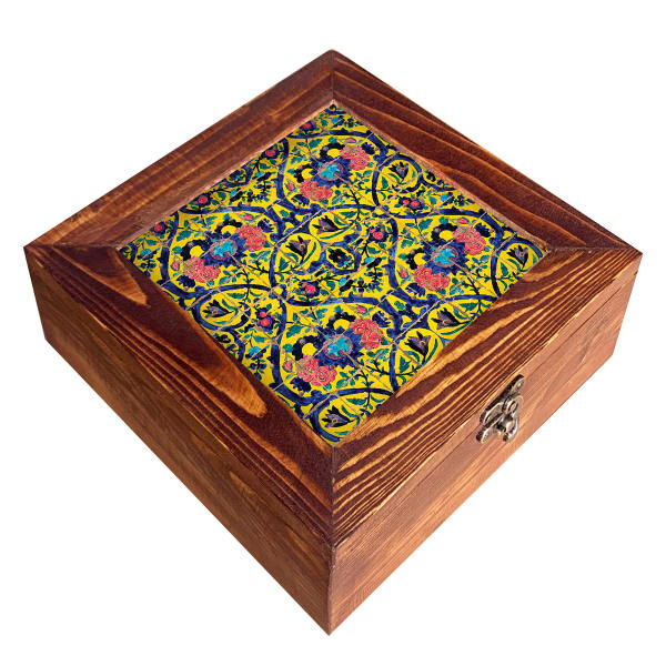 Persische Holz-Teebeutel-Organizer-Box mit Fächern Bita I