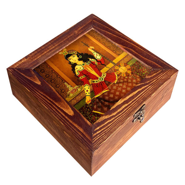 Persische Holz-Teebeutel-Organizer-Box mit Fächern Celine
