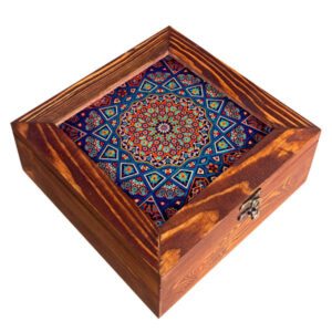 Persische Holz-Teebeutel-Organizer-Box mit Fächern Mahan