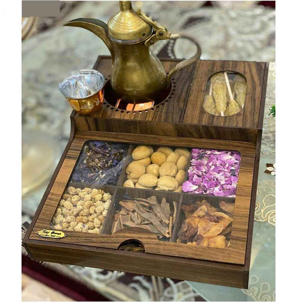 Holz-Teebeutelkästchen mit Teewärmer Nescafe