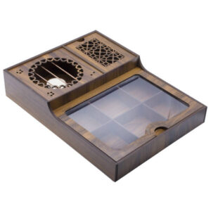 Holz-Teebeutel-Organizer-Box mit Wärmer Nescafe