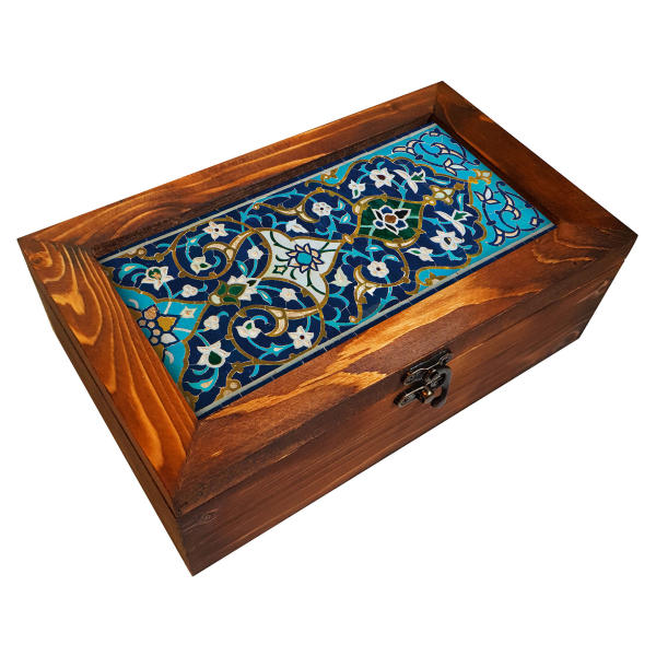 Persische Holz-Teebeutel-Organizer-Box mit Fächern Pasargad