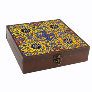 Persische Holz-Teebeutel-Organizer-Box mit Fächern Zard