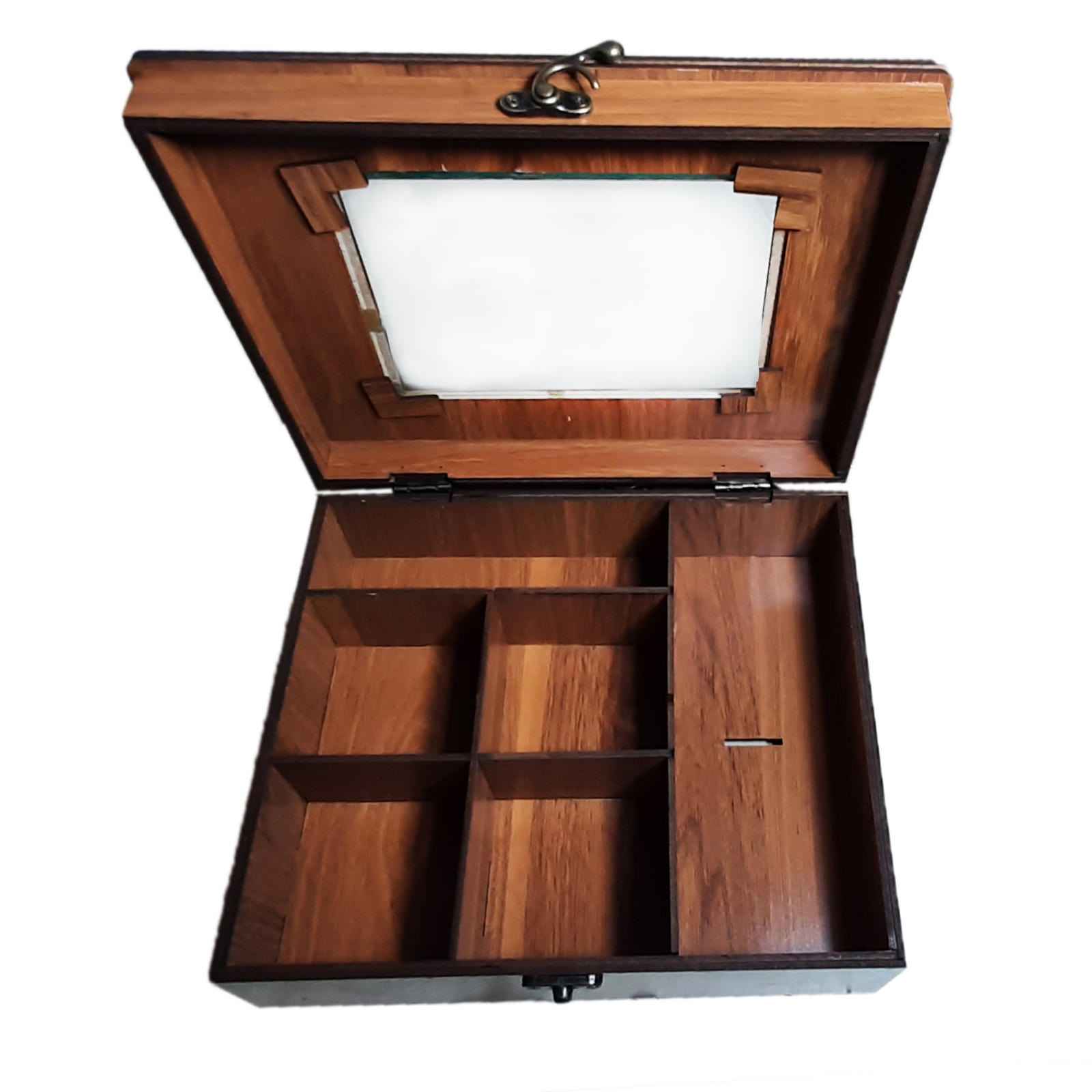 Persisches Holz-Teebeutelkästchen mit Fächern Karen