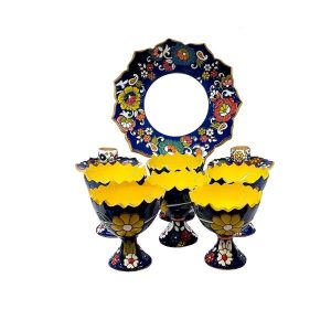 Elegantes Töpfer Haft-sin Minakari Set für Nowruz Persisches Neujahr Niloufar