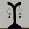 Persische Gravierte Silberohrringe mit Amethyst Edelstein
