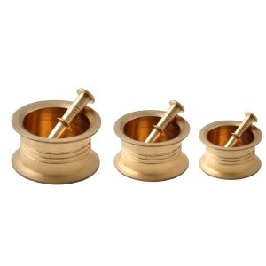 Messingmörser & Stößel Set im traditionellen persischen Stil Minimal (3x)