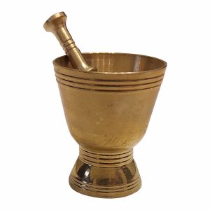 Messingmörser & Stößel Set im traditionellen persischen Stil Narges II