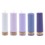 Set von 5 Bienenwachssäulenkerzen Modell Blau (2x)