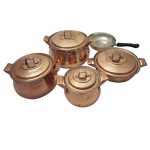 Persischer Kupfertopf – Traditionelles gehämmertes Kochdesign Sitara, Set von 9