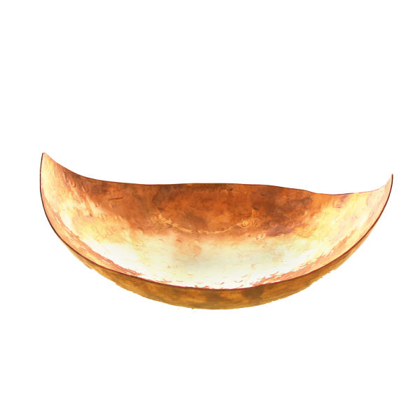 Kupferschale zum Servieren von Früchten und Süßigkeiten, gehämmert Diamond