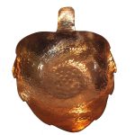 Kupferschale zum Servieren von Früchten und Süßigkeiten, gehämmert Leaf