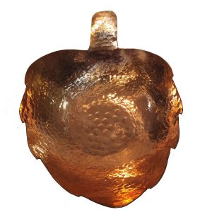 Kupferschale zum Servieren von Früchten und Süßigkeiten, gehämmert Leaf
