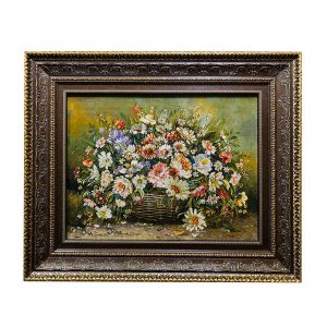 Handgeknüpfter persischer Bildteppich aus Tabriz, der einen Rosenstrauß darstellt