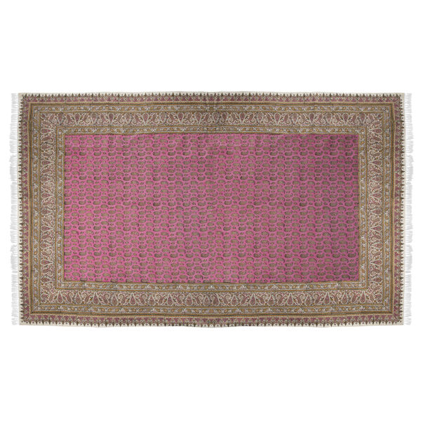 Iranisches Tischtuch: Isfahans traditionelle Kalamkari Blockdruck Pinky
