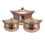 Persischer Kupfertopf – Traditionelles gehämmertes Kochdesign Hiva, Set von 3