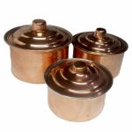 Persischer Kupfertopf – Traditionelles gehämmertes Kochdesign Hivana, Set von 3