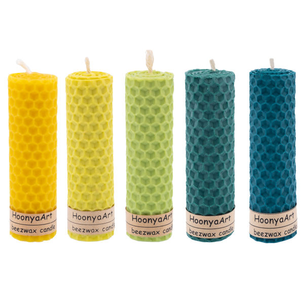 Set von 5 Bienenwachssäulenkerzen Modell Asal II (2x)