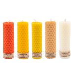Set von 5 Bienenwachssäulenkerzen Modell Orange (2x)