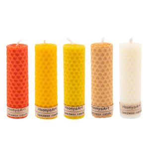Set von 5 Bienenwachssäulenkerzen Modell Orange (2x)