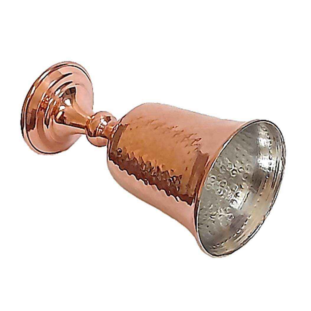 Handgefertigtes persisches Kupfer-Weinglas-Stielglas – Gehämmertes Modell Glsa