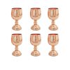 Set mit 6 handgefertigten persischen Kupfer-Weingläsern – Gehämmertes Modell Taban