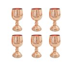 Set mit 6 handgefertigten persischen Kupfer-Weingläsern – Gehämmertes Modell Taban