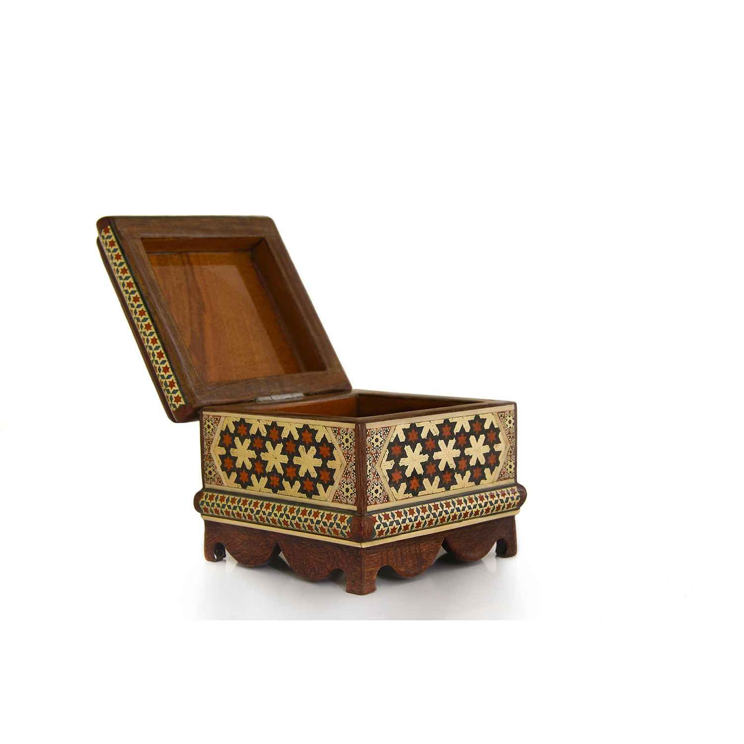 Handgefertigte Holz-Schmuckbox mit persischem Khatam-Design – Sahra