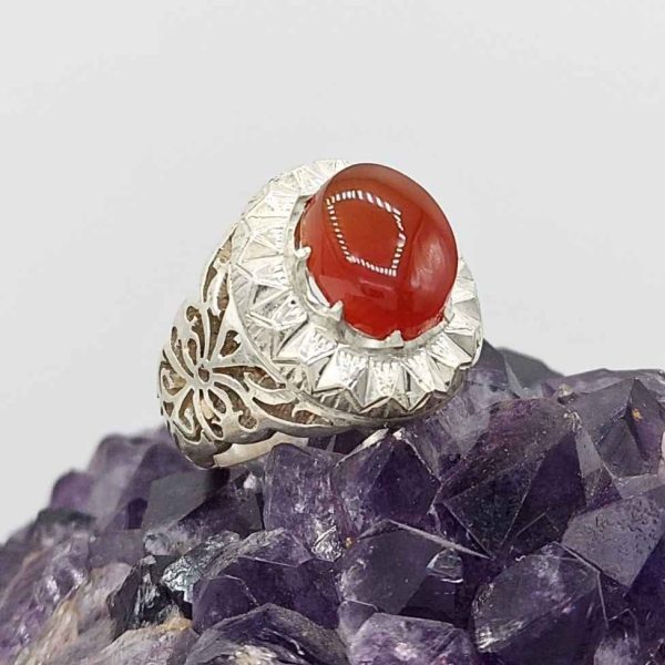 Persischer Jemenitischer Aqeeq Silberring für Herren Taban I