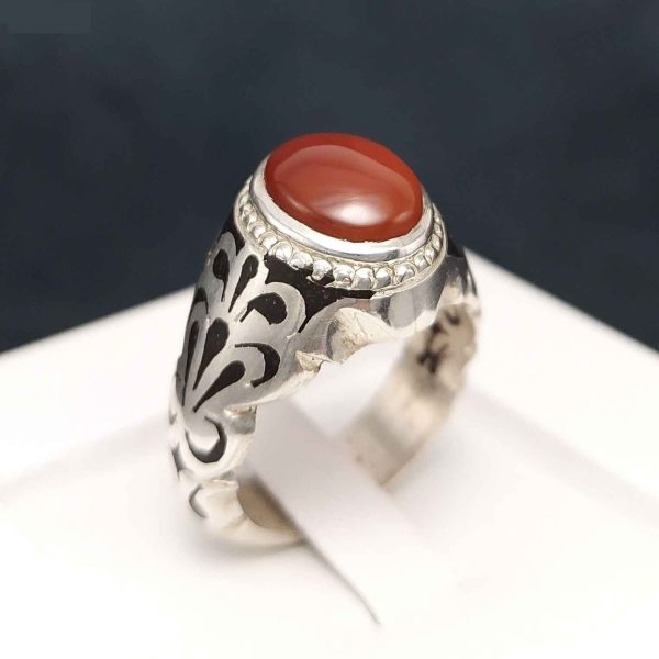 Persischer Jemenitischer Aqeeq Silberring für Herren Arad
