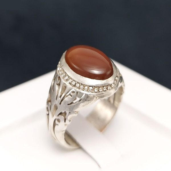 Persischer Jemenitischer Aqeeq Silberring für Herren Binesh