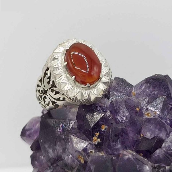 Persischer Jemenitischer Aqeeq Silberring für Herren Taha