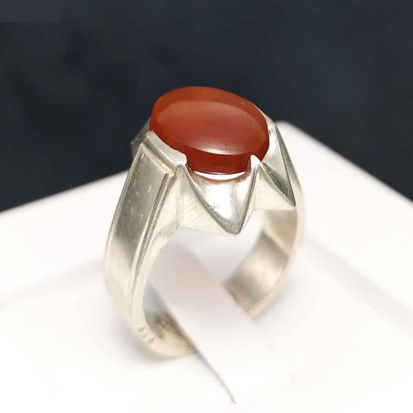 Persischer Jemenitischer Aqeeq Silberring für Herren Vandi