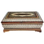 Handgefertigte persische Holz-Taschentuchbox – Khatamkari Baran