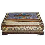 Handgefertigte persische Holz-Taschentuchbox – Khatamkari Baran II