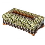 Handgefertigte persische Holz-Taschentuchbox – Khatamkari Garden
