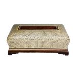 Handgefertigte persische Holz-Taschentuchbox – Khatamkari Garden II
