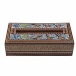 Handgefertigte persische Holz-Taschentuchbox – Khatamkari Golnaz II